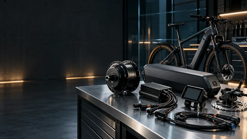 VOLTARIS electric vehicle components workshop with performance electric vehicle and engineered parts